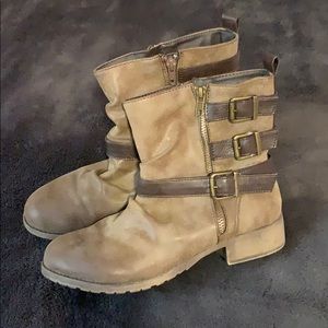 Slouch brown strap boots women’s size 8.5